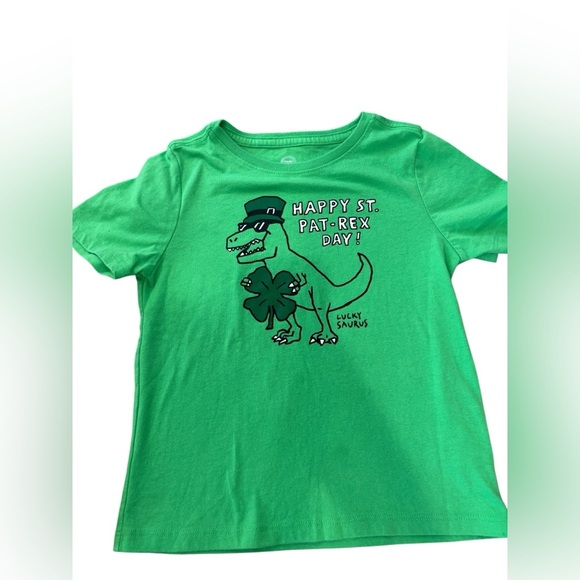 4T Toddler Boy St. Patrick's Day Clover and Dinosaur T-Shirts - Picture 3 of 3